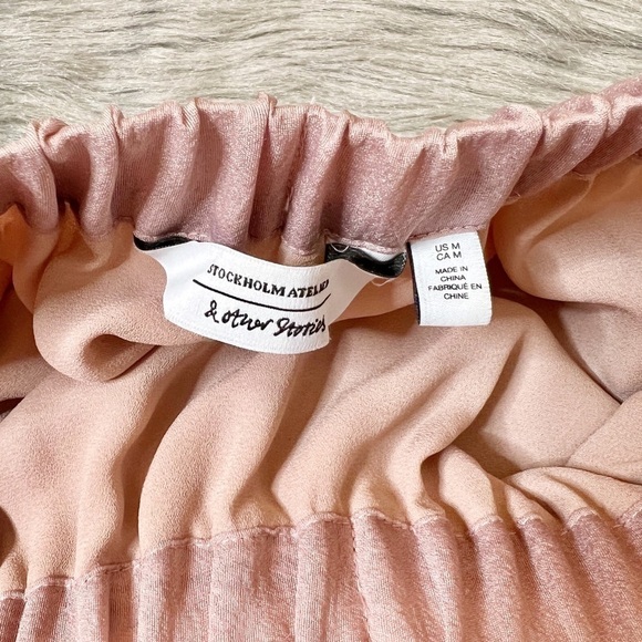 & Other Stories Blush Crepe Women’s Fairy Maxi Overlay Skirt M - Picture 5 of 12